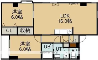マンションリヴァーサイド【4階】の間取り